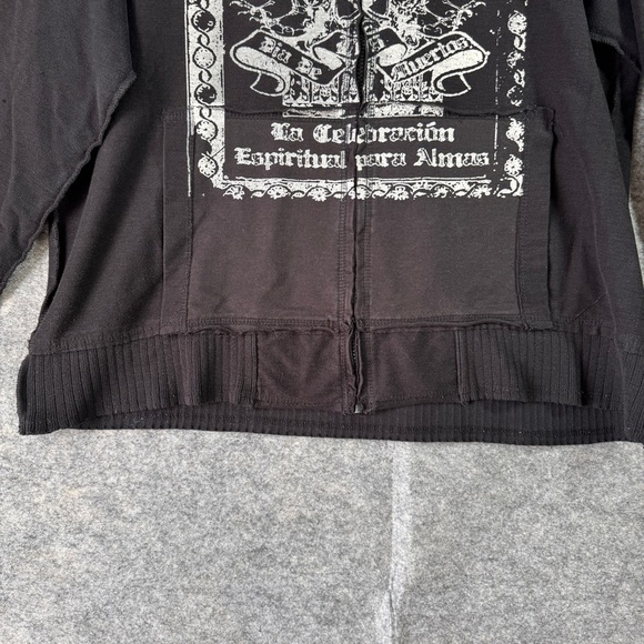 725 Originals Black Zip Hoodie Skull Crest Graphic Streetwear 90s Y2K Size XL - Picture 7 of 15